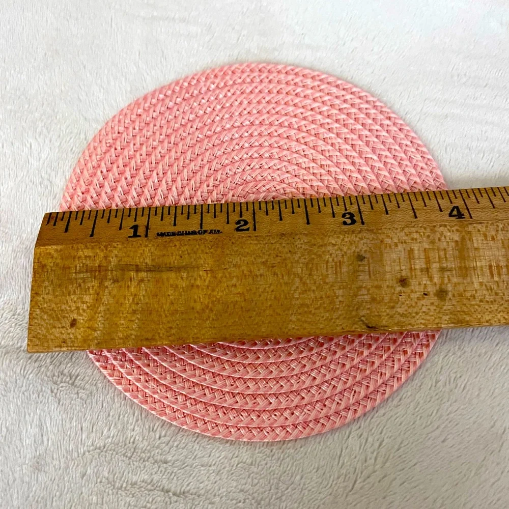 IKEA rattan pink woven coasters - lot of 20